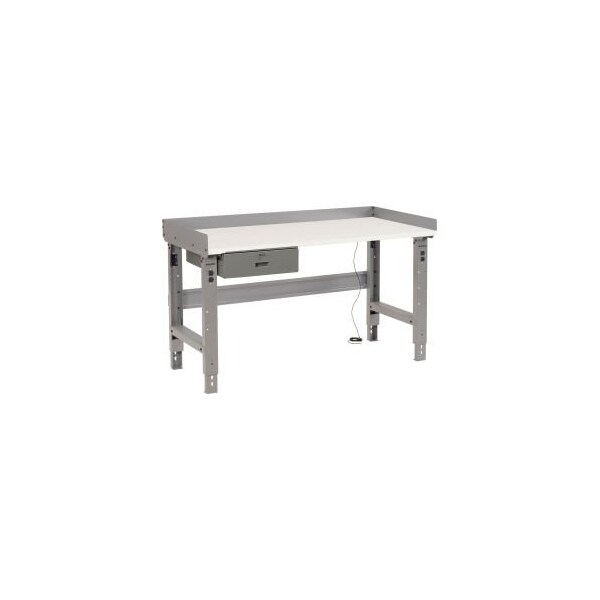 Global Equipment Workbench w/ ESD Square Edge Top Drawer, 72"W x 30"D, Gray 318699 - main
